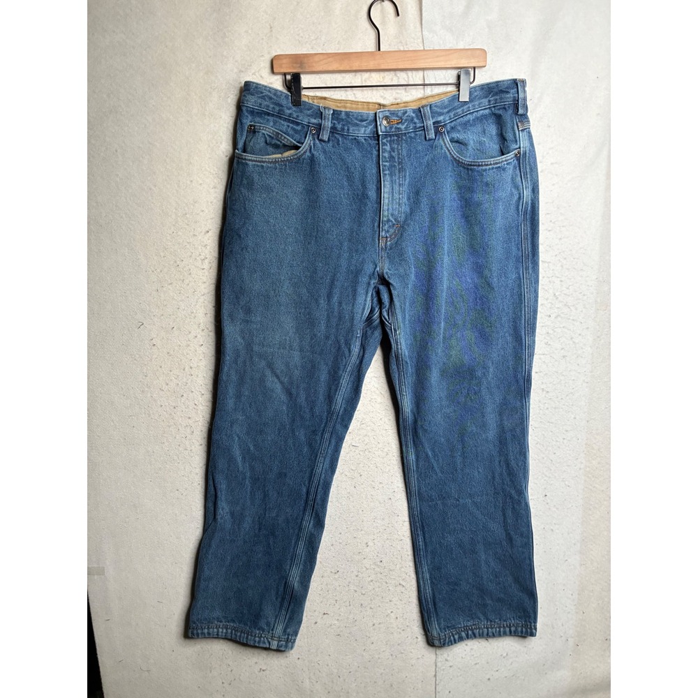 Duluth Trading Co Ballroom Relaxed Fit Flannel Lined Jeans Blue 38x32 Mens 9056
